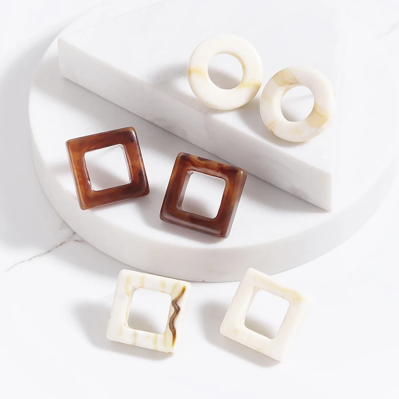 Простые акриловые маленькие серьги гвоздики для женщин круглые геометрические