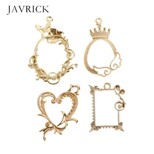 Металлическая оправа под старину, Изысканные цветы из эпоксидной смолы, принадлежности для изготовления УФ-полимера, для самостоятельного изготовления подвесок, рамок для украшений, часов, 4 шт.