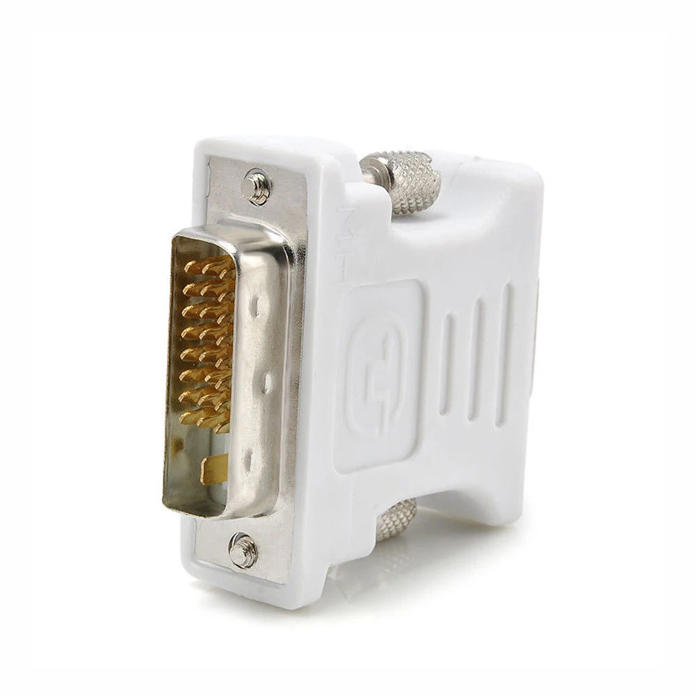 Мини-конвертер для монитора компьютера Белый DVI 24 + 1 VGA гнездовой пластиковый