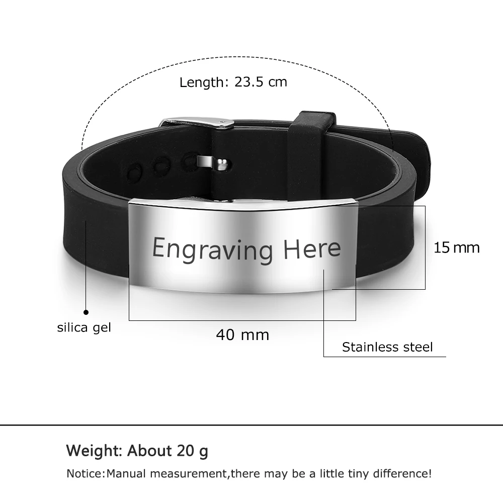 Персонализированные силиконовые регулируемые медицинские браслеты с