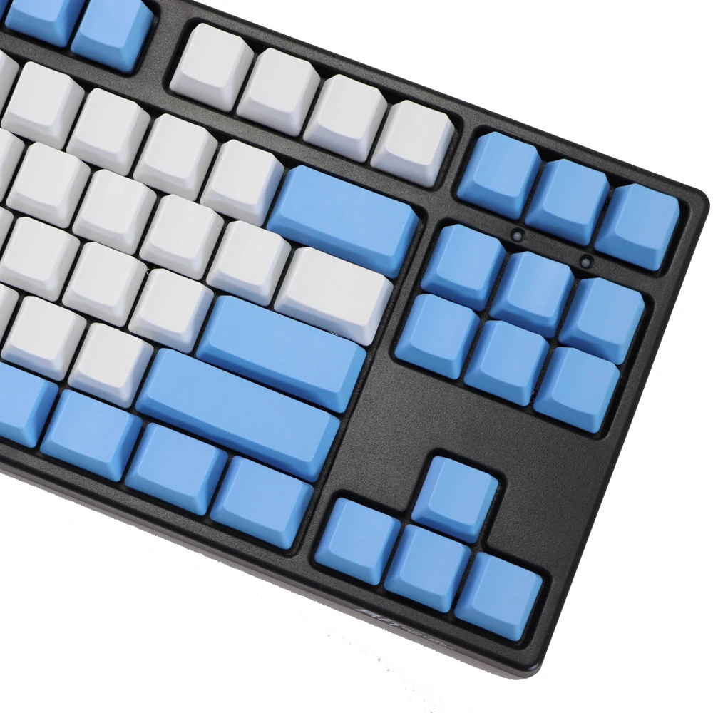 Пустые 87 ключей ANSI ISO раскладка толстые PBT Keycap Белый Синий капли цвета соответствующие брелки OEM