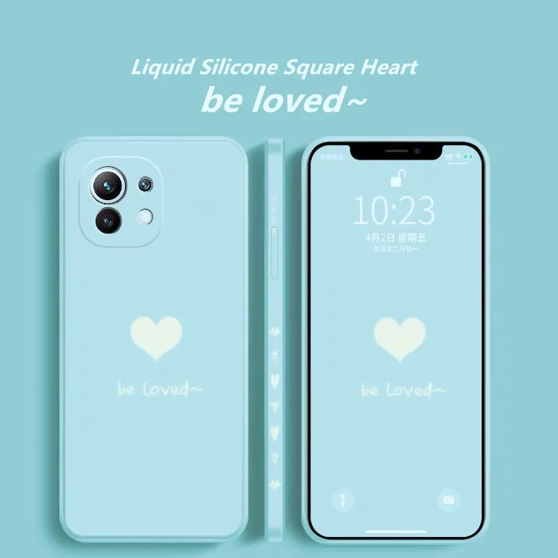 heart liquid silicone square soft phone case for huawei p20 p30 p40 lite p50 pro y9 prime 2019 y9s plus y 9 luxury lanyard cover free global shipping