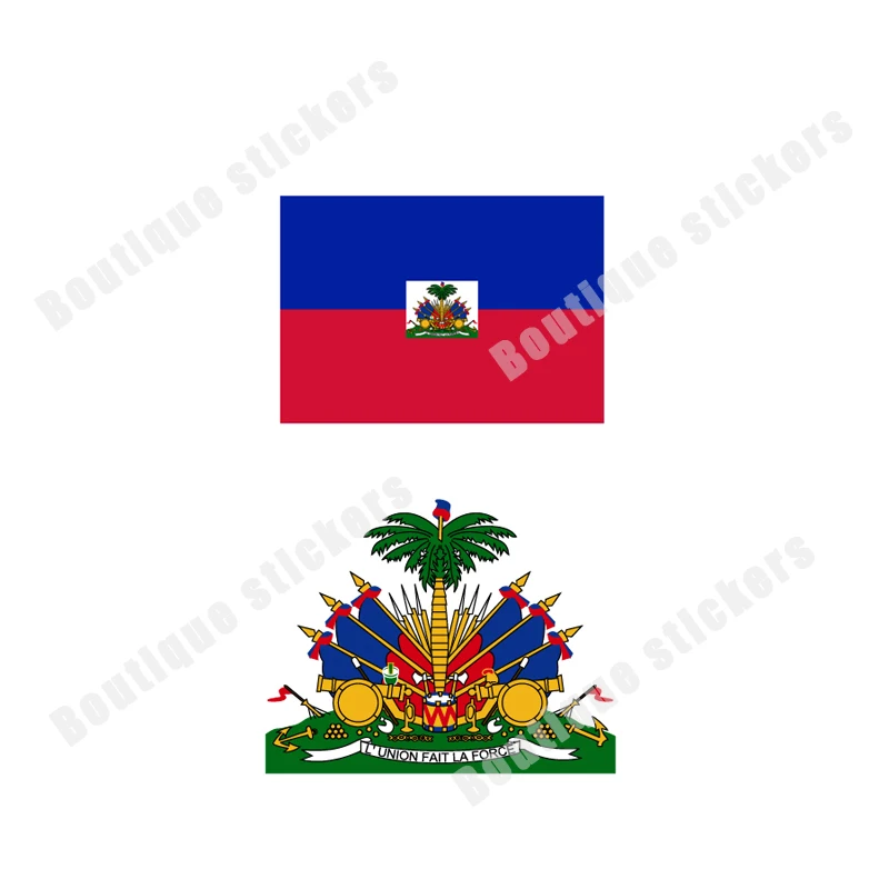 

Haiti Flag National Emblem Sticker Cover Scratch Personality Cartoon Waterproof Car Window Body Decoration Sticker Accessories