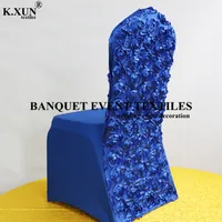 Back Satin Rosette Spandex Chair Cover Stretch Chair Covers For Wedding Banquet Event Party Decoration