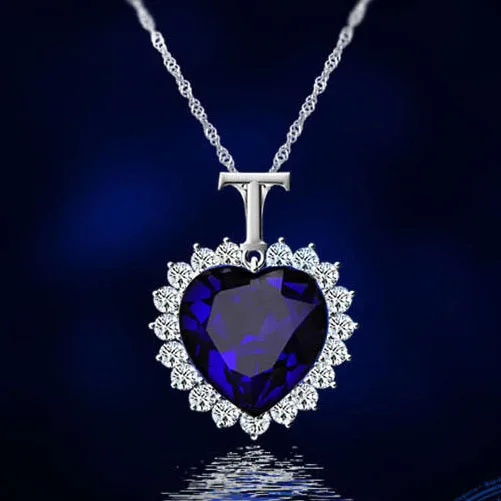 Сердце океана любовь кулон Титаник Ожерелье Мода Сапфир инкрустированные