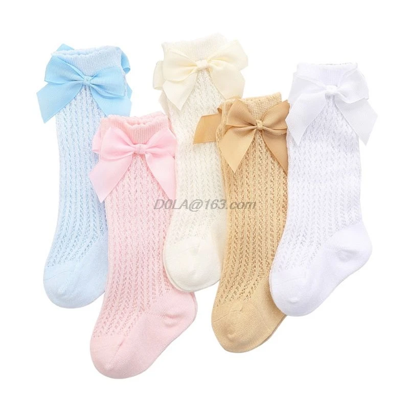 Милые детские носки с бантом Хлопковые гольфы для маленьких девочек