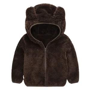 Детская куртка с капюшоном, мягкая верхняя одежда из искусственного меха для мальчиков и девочек, Осень-зима