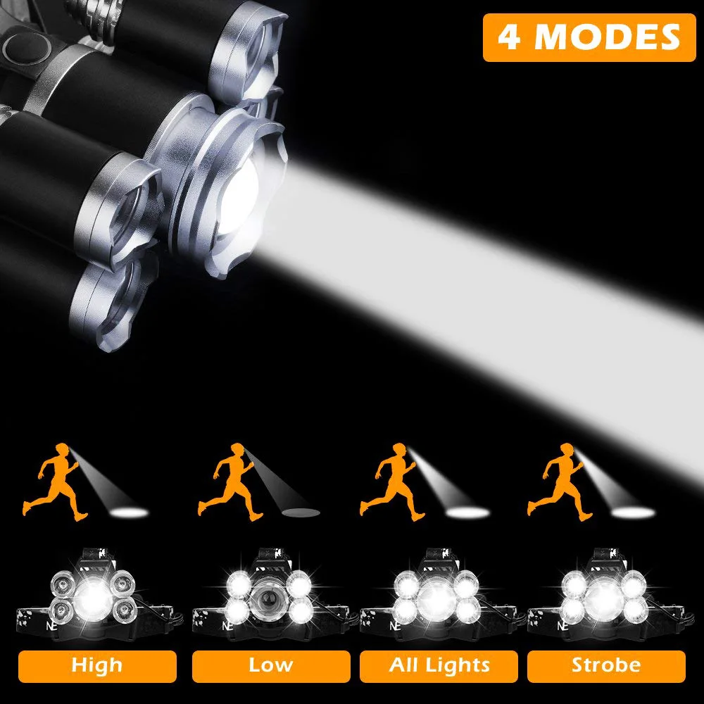 Дропшиппинг 18650 перезаряжаемые водонепроницаемые налобные фонарики фонарик T6
