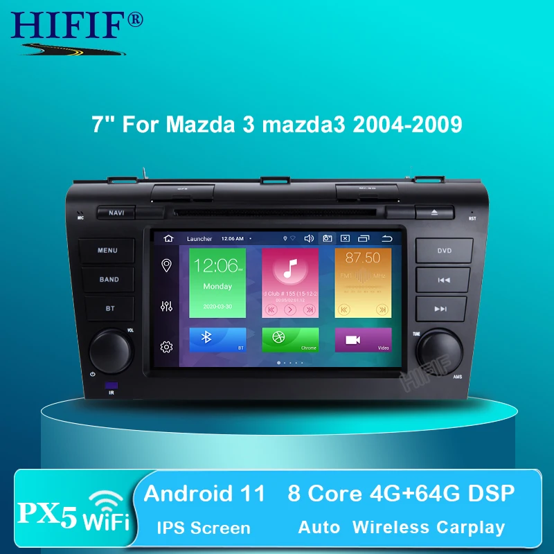 Ips DSP 2 Din Android 9 Автомобильный мультимедийный dvd-плеер gps для Mazda 3 мазда3 2004 2005 2006 2007