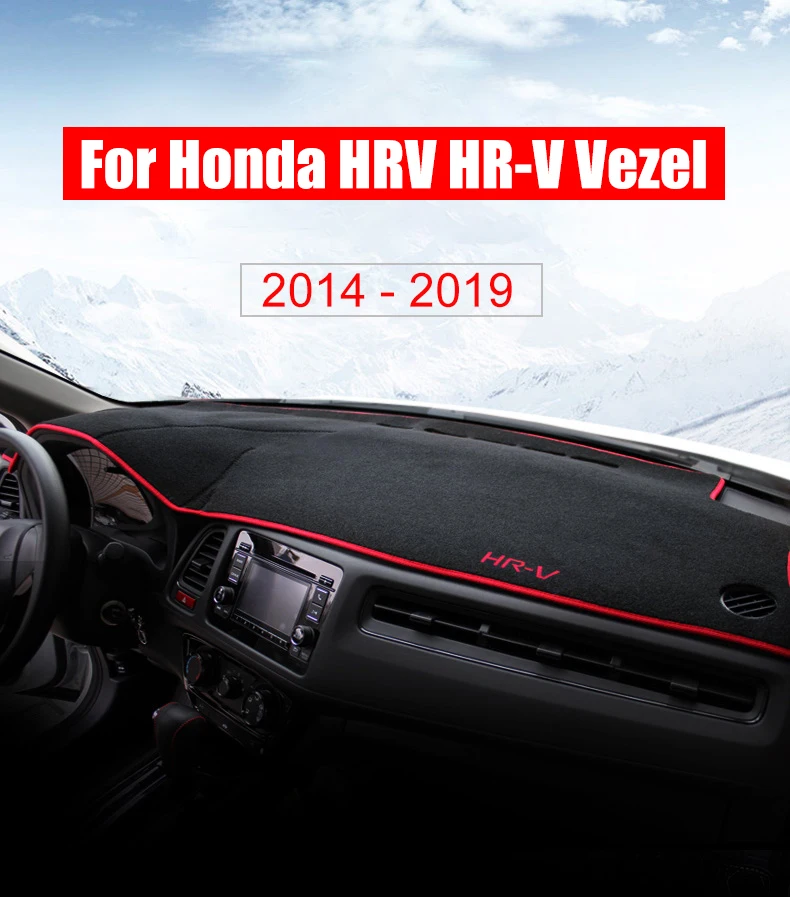 Для Honda вариабельности сердечного ритма HR-V Vezel приборной панели автомобиля крышка коврик с рельефом козырек от солнца для ковров анти-УФ аксессуары