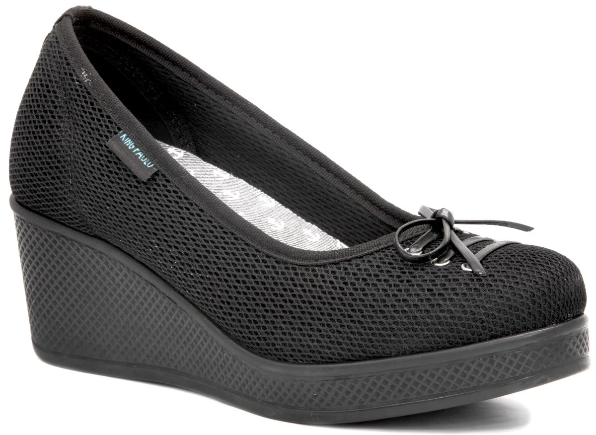 

King Paolo 6200 Black 2021 Summer Linen Women 'S Shoes Elevator Bağsız Casual Anatomical Daily Use Platform Wedges