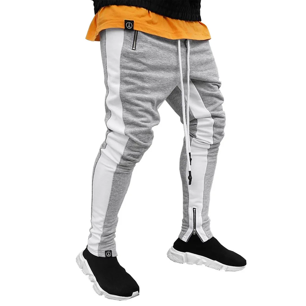 

New high street new pants with foot zipper Cotton autumn and winter pants leisure sports men's pants