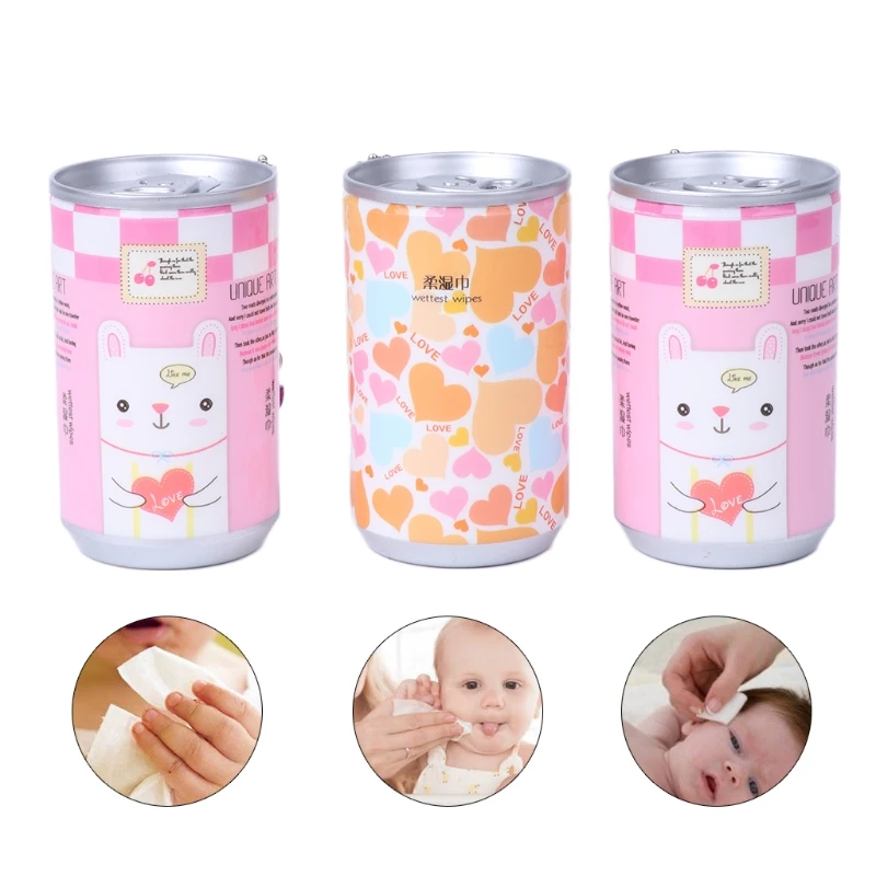 

30 Sheets Creative Kids Baby Mini Wet Paper Wipes For Home Travel Use Convenient