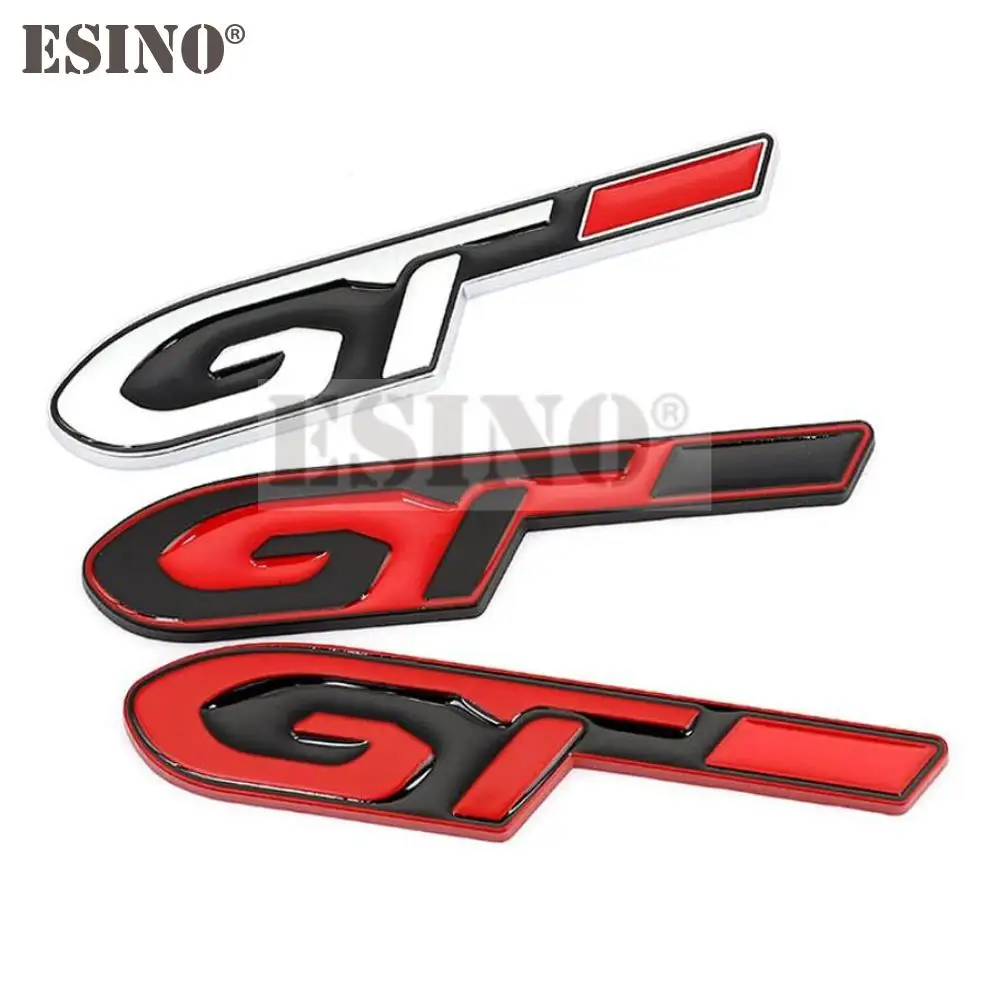 

Car Styling GT 3D Metal Chrome Zinc Alloy Emblem Car Badge Body Fender Adhesive Emblem for Peugeot GT RCZ 308 508 3008 5008