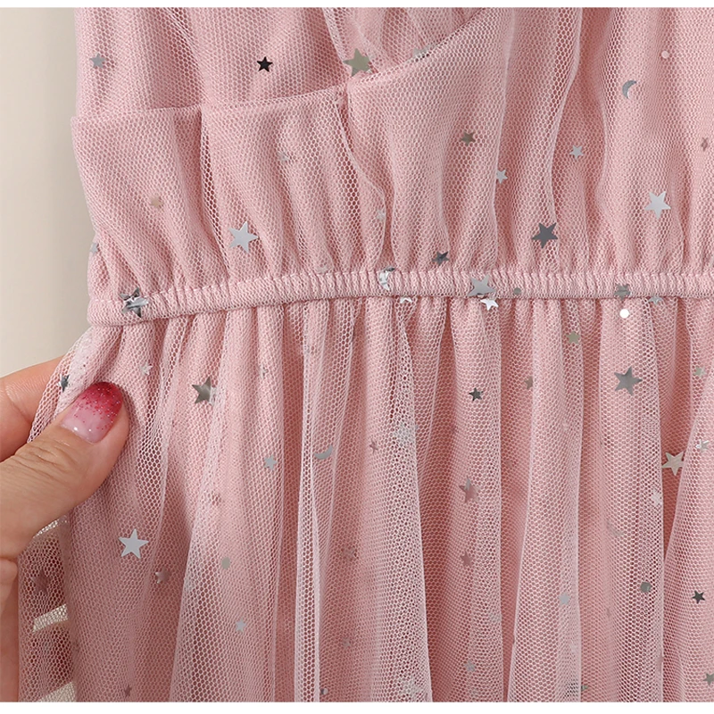 Праздничные летние блестящие пляжные платья новинка 2020 корейское милое Сетчатое