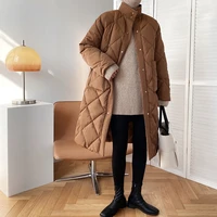 beehouse korean style women manteau femme hiver coats and jackets winterjas dames mid length cotton jacket abrigos mujer inviern