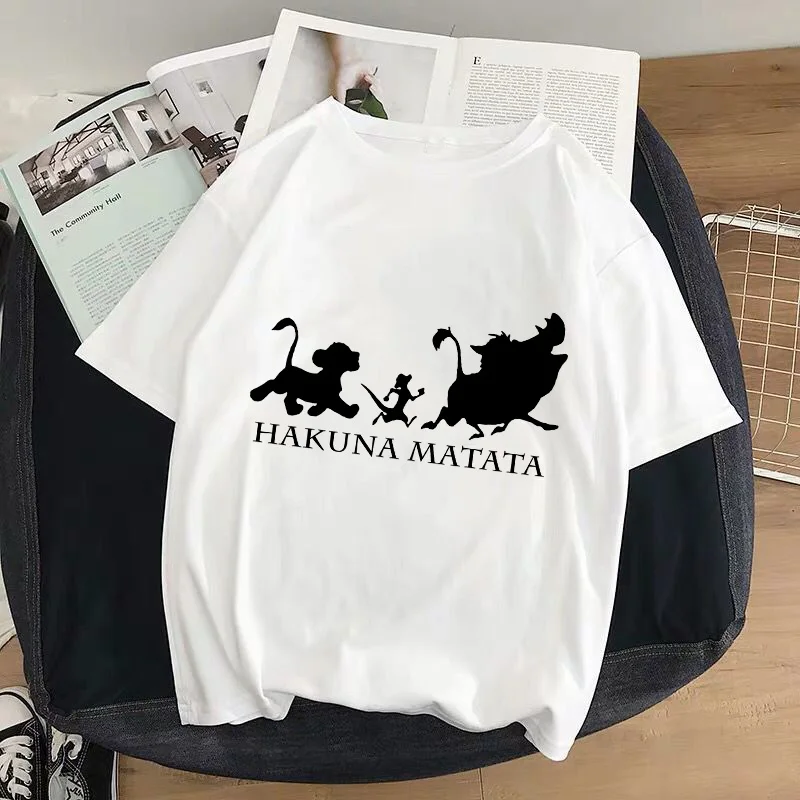 Новая летняя футболка с принтом льва короля из мультфильма футболка женская модная повседневная футболка Harajuku Женская графическая Милая футболка Топы Одежда - Цвет: 20089