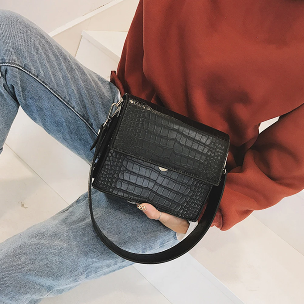 

New Fashion Women PU Leather Handbag Tote Shoulder Crossbody Bag Vintage Simple Girls Female High Quality Leather Shoulder Bag