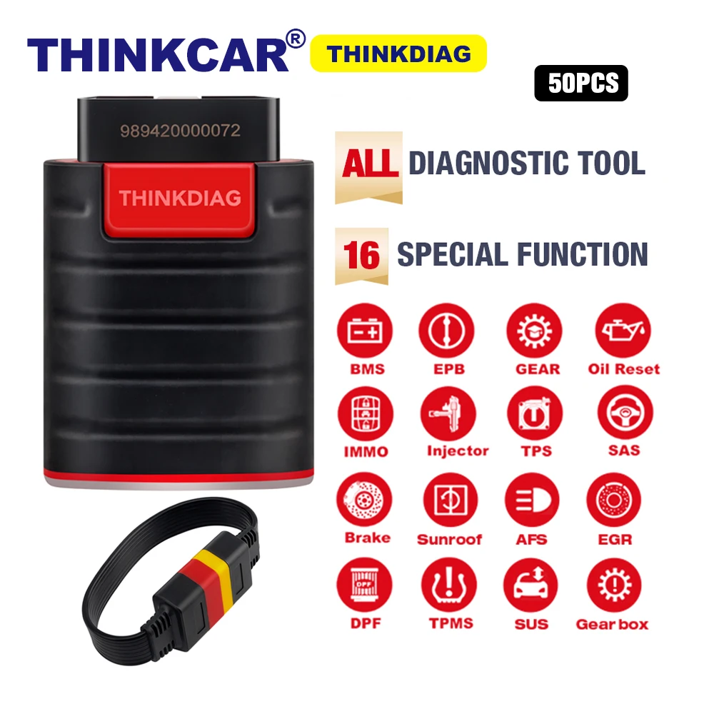 50 шт. Thinkcar thinkdiag Bluetooth obd2 автомобильный полный диагностический инструмент obdii