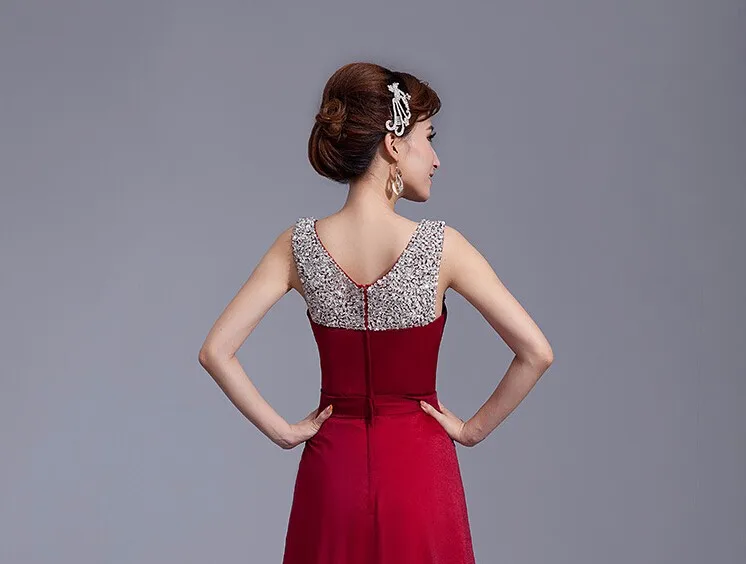 

2017 hot Elegant Long Beautiful Formal Mother of the Bride Dresse Kaftan Red Wine Purple Green Beaded Evening Dresses Plus Size