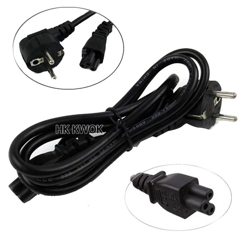 Оптовая продажа 10 шт. 1 2 м 3 зубца европейская вилка шнур питания для ноутбука ПК AC