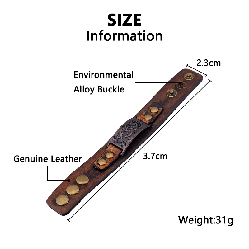 Винтажный Мужской коричневый тотемный браслет из натуральной кожи 2 3 см браслеты