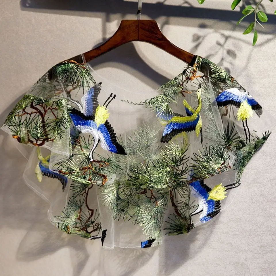 2019 кружевная шаль летняя с ремнем тонкое короткое пальто красным журавлем