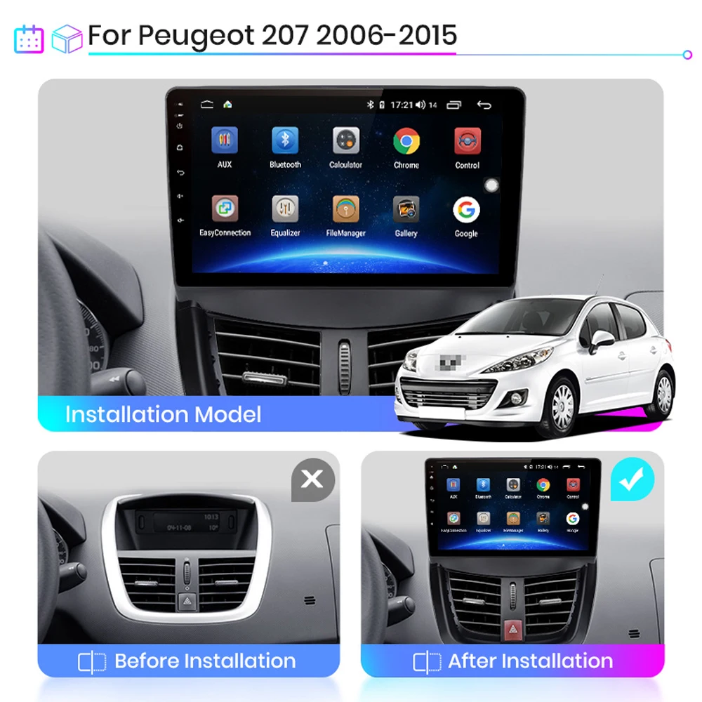 Автомобильная стерео система easteregg для Peugeot 207 207CC 2007 2013 android Авторадио 2 din WIFI GPS