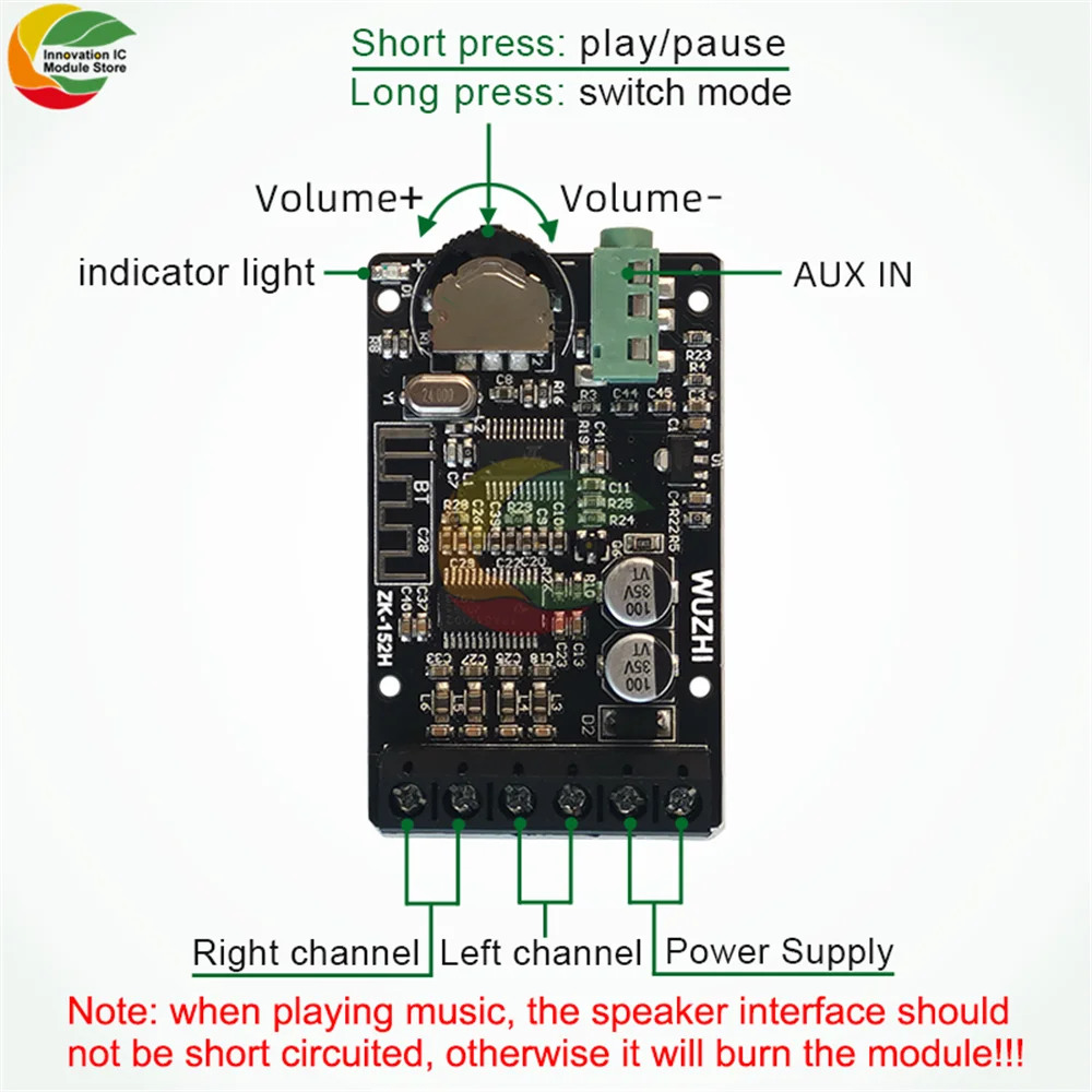 Ziqqucu TPA3110D2 Bluetooth 5 0 цифровой Мощность усилитель модуль 2 канала 2x15 Вт аудио стерео