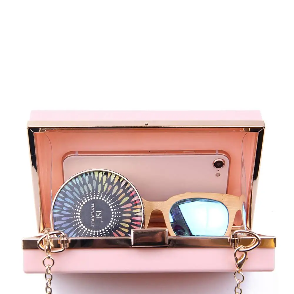 Милый розовый кошелек сумка акриловая прямоугольная Сумочка для женщин/девочек