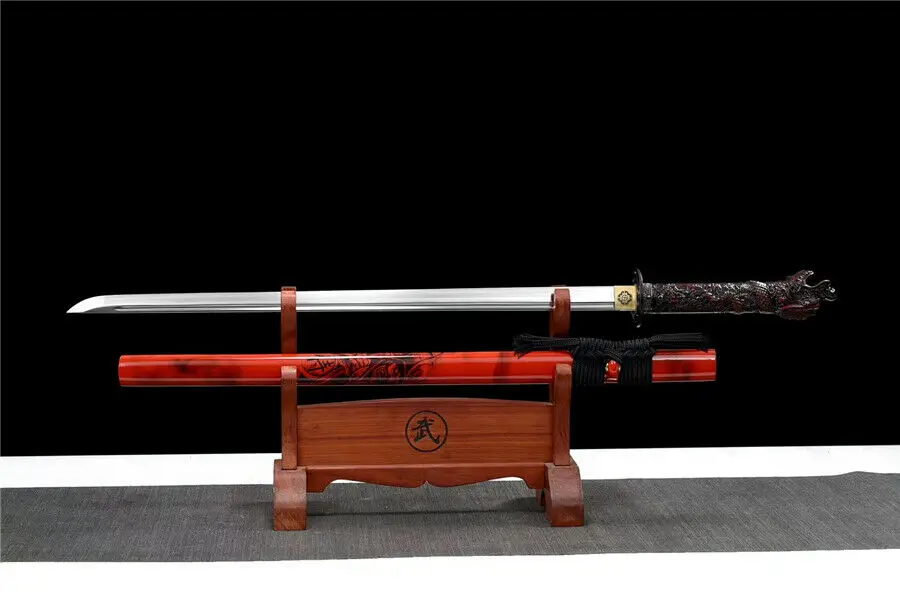 Dragon/Handle Japanese Samurai Sword Katana Spring Steel Sharp Ninja Knife Saber HandMade | Дом и сад