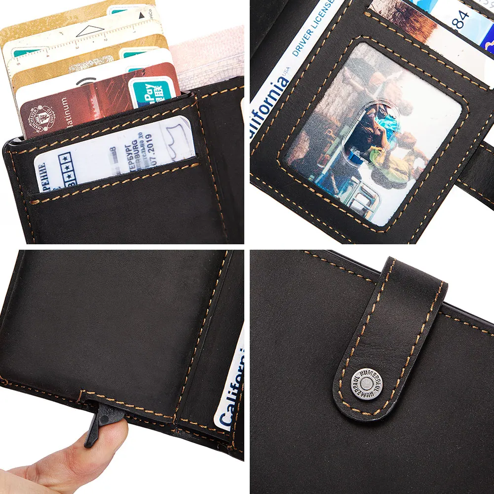 Short Rfid Men Thin Wallets Bank Credential Card Holder Slim Male Walet Zipper Hasp Purse Genuine Leather Passport Travel Bags | Багаж и