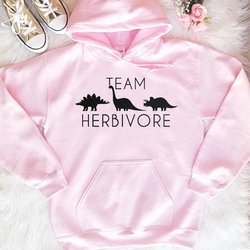 

Team Herbivore graphic vegan hoodies women fashion pure casual grunge tumblr young hipster 90 style street style art tops- L245