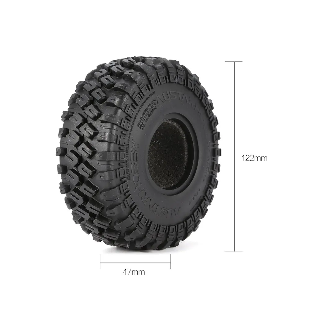 

AUSTARHOBBY AX-7020 4Pcs 1.9 Inch 122mm 1/10 Rock Crawler Rubber Tires for D90 TRX4 SCX10 AXIAL TF2 RC Car Accessories