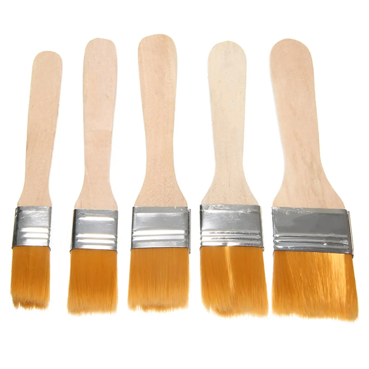 100pcs Nylon Paint Brush Different Size Wooden Handle Oil Painting Drawing Brushes for Acrylic Oil Painting School Art Supplies