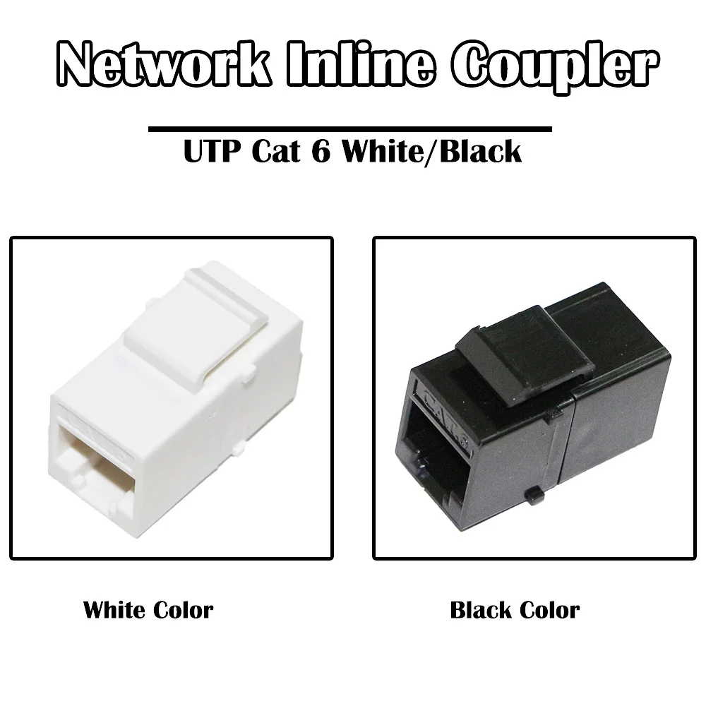 Сетевой встраиваемый соединитель UTP Cat 6 200 шт./лот Белый/Черный гнездо-гнездо Keystone