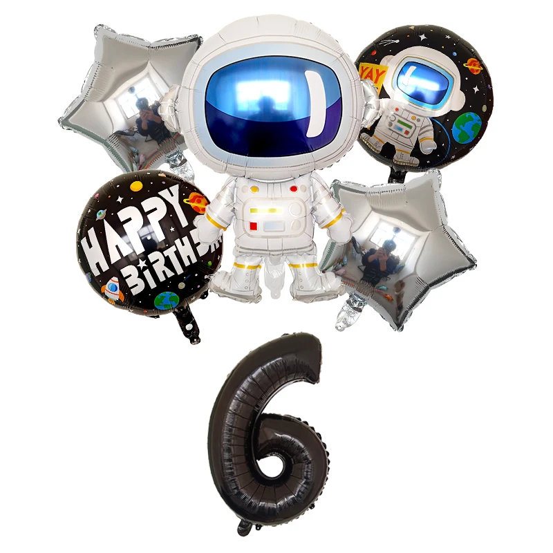 6 шт./лот Космическая вечеринка астронавт воздушный шар ракета фольга Воздушные