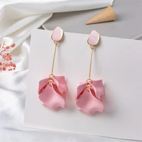 temperament red petal leaf earrings acrylic bride drop earrings korean fashion earrings for women crochet earrings jewelry 2021