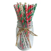 25pcspack christmas party supplies paper straws christmas decorations for home paper straws wedding decoration