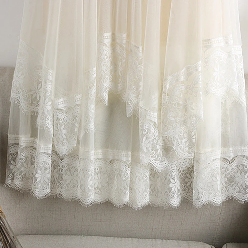 Летние женские 2 слоя миди юбка в сетку с эластичной резинкой на талии кружевом и