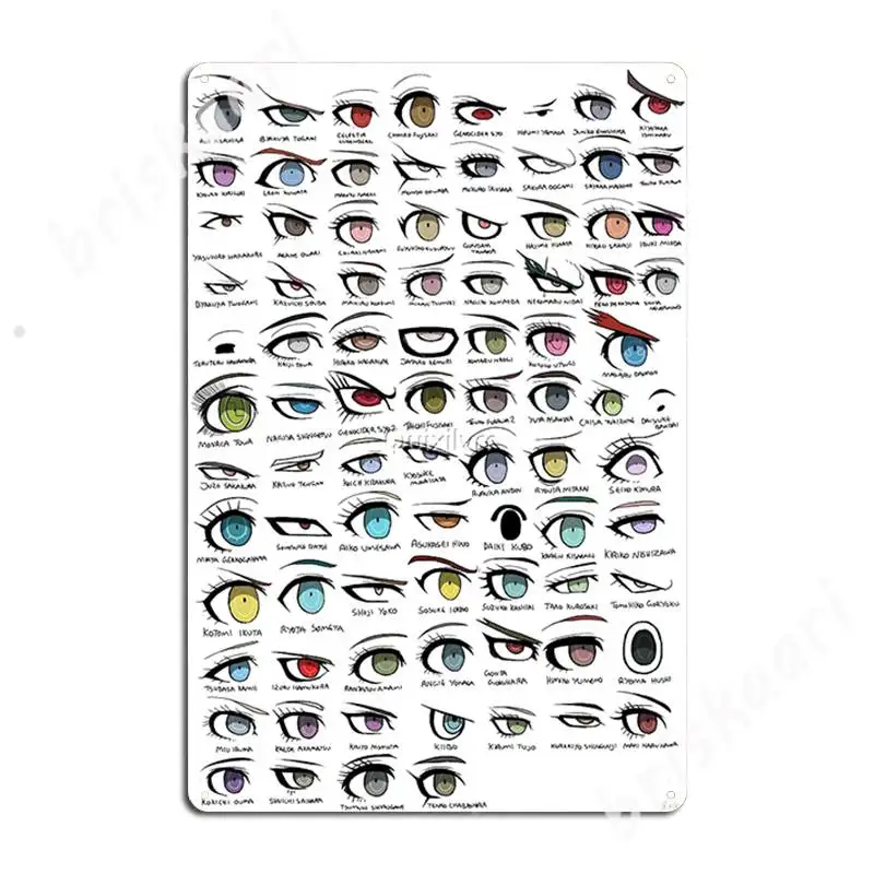 

Металлические знаки с глазами Danganronpa, для клуба, бара, пещеры, Настенный декор, жестяная вывеска, плакаты