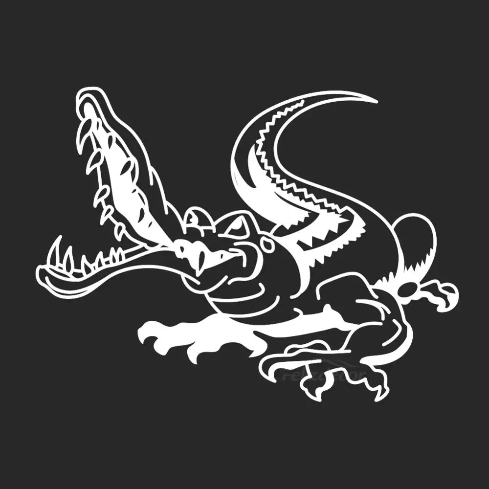 Свирепый крокодил открывает большой рот виниловые автомобильные наклейки для