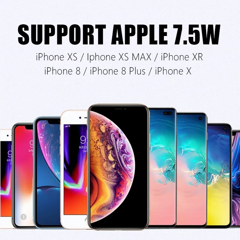 Ultra-thin Metal Square 15W Wireless Quick Charger for iPhone X Samsung Note 10 Huawei Mate 20 Pro Qi Fast Wireless Charging Pad