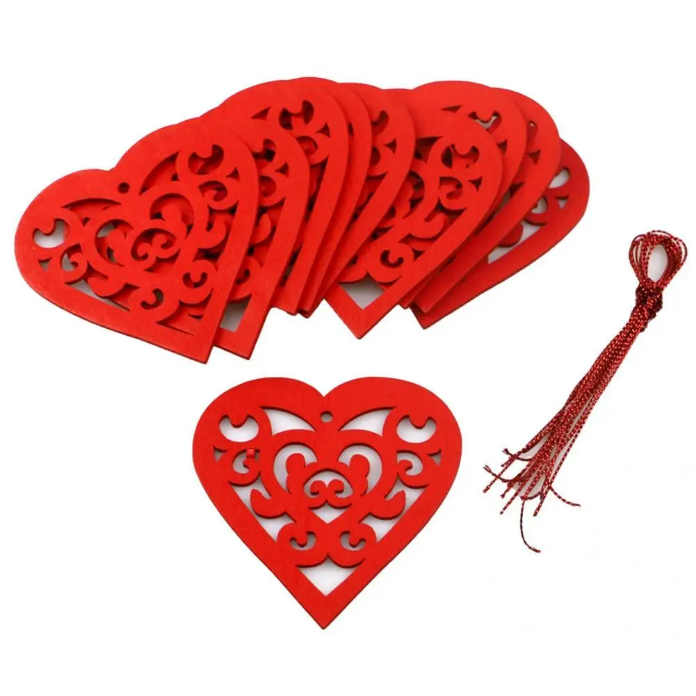 

10Pcs/Set Attractive Hard to Fade Durable Elegant Heart Shape Hanging Widget for Decoration Hanging Decor Hanging Decor