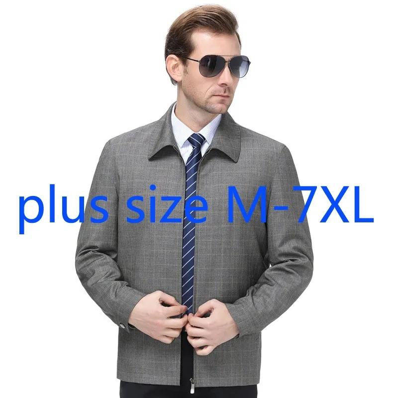 

New Arrival Fashion Suepr Large High Quality Autumn Men Coat Casual Jacket Plaid Loose Plus Size M L XL 2XL 3XL 4XL 5XL 6XL 7XL