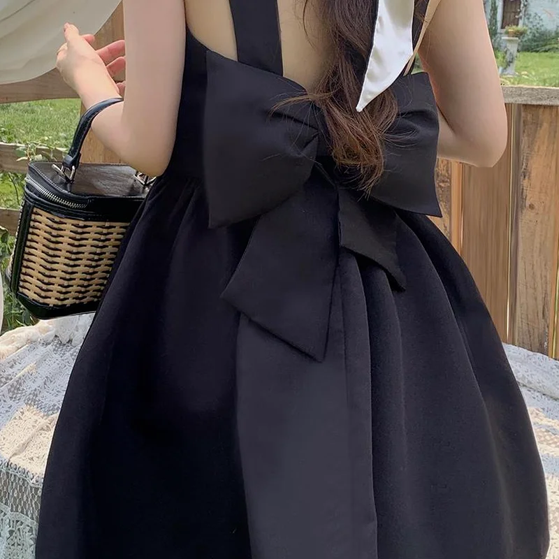 Платье женское с большим бантом на спине милый пикантный элегантный