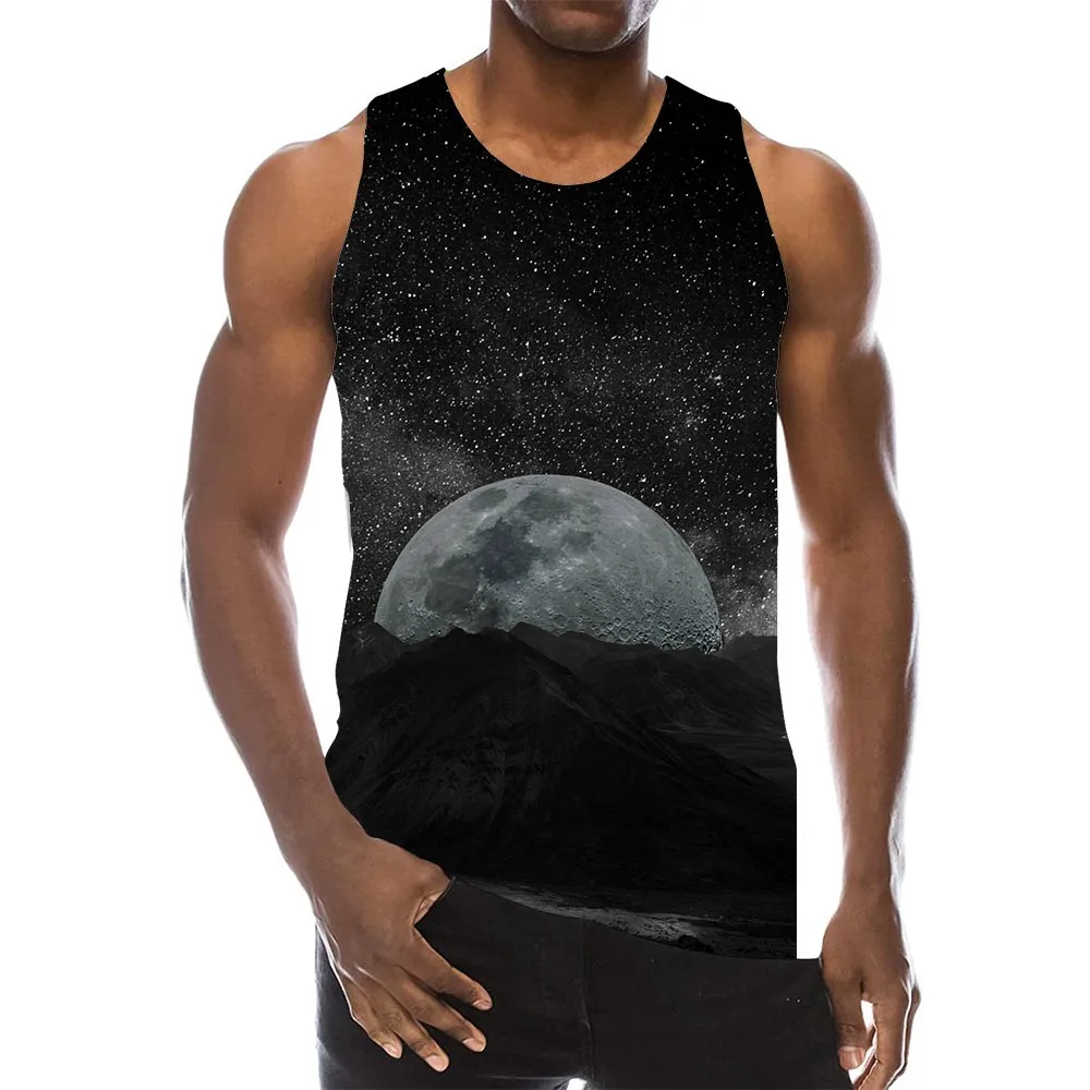 Galaxy майка для мужчин 3D из набивной ткани с рисунком в виде космоса Топ принтовые