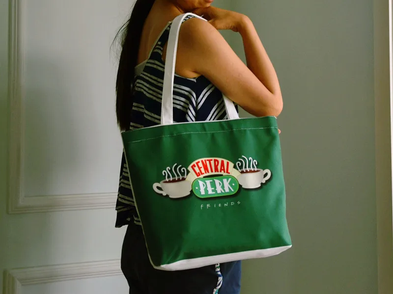 Холщовая Сумка через плечо для ТВ сериала Друзья Центральный Перк сумки покупок