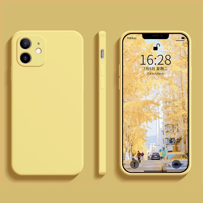 

Original Liquid Silicone Case For iPhone 11 12 13 Pro Max Mini XS Max X XR 7 8 Plus SE2 Full Lens Shockproof Soft Cover