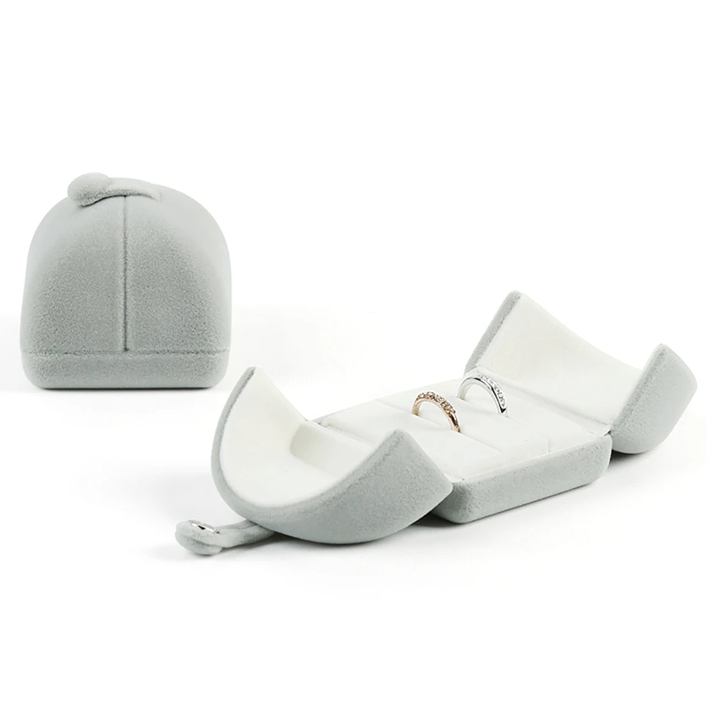 

Universal Accessories Long Plush Earrings Travel Dustproof Ring Case Home Jewelry Box Desktop Pendant Gift Package Double Open
